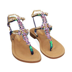 Sandali infradito celesti stampa vipera, Primadonna, 214916851EVCELE036, 002 preview