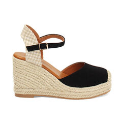 Alpargatas mujer negras en microfibra, Primadonna, 254920102MFNERO035, 001 preview
