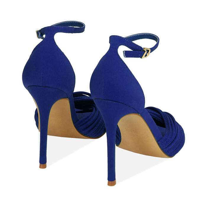 Sandali donna blu in lycra tacco 10 5 cm Primadonna Collection