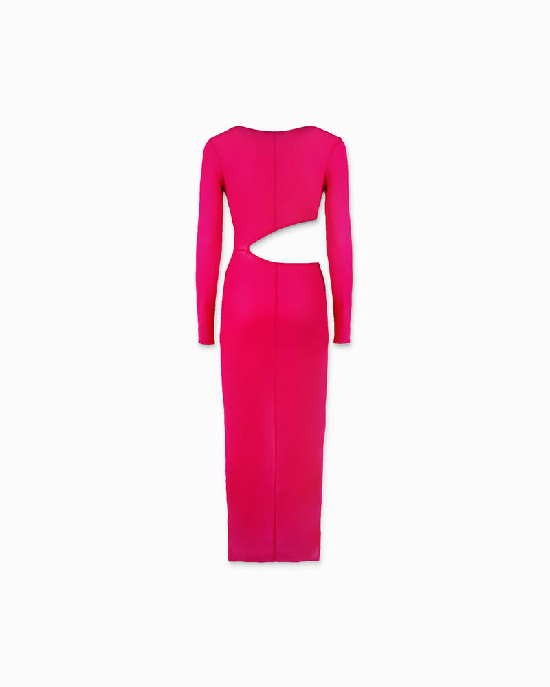 Vestito donna fucsia in tessuto image number null