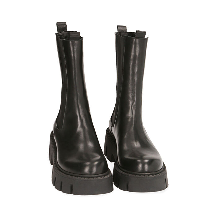 Bottines Chelsea femme en cuir noir talon 5 5 cm Primadonna