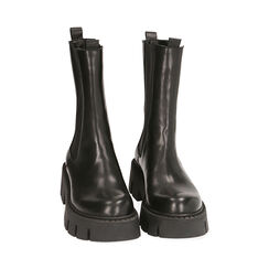 Chelsea boots neri in pelle, tacco 5,5 cm , Primadonna, 20A512039PENERO035, 002 preview