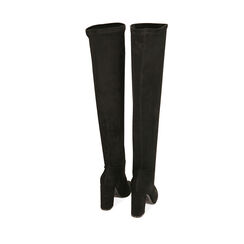 Cuissardes noires en microfibre, talon 9,5 cm , Primadonna, 203026515MFNERO037, 002a