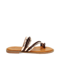 Sandali bassi donna marroni in pitone, Primadonna, 254965566PTMARR036, 001a