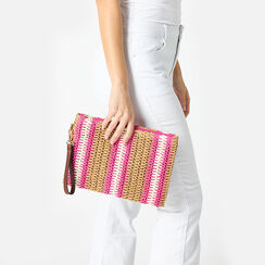 Pochette donna mare fucsia in raffia, Primadonna, 25J900704RFFUCSUNI, 002a