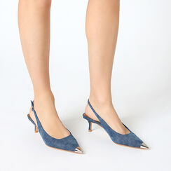 Décolleté slingback donna in jeans, Primadonna, 252159103TSJEAN035, 002 preview