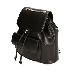 Zaino nero con catena, Primadonna, 21D908229EPNEROUNI, 002a