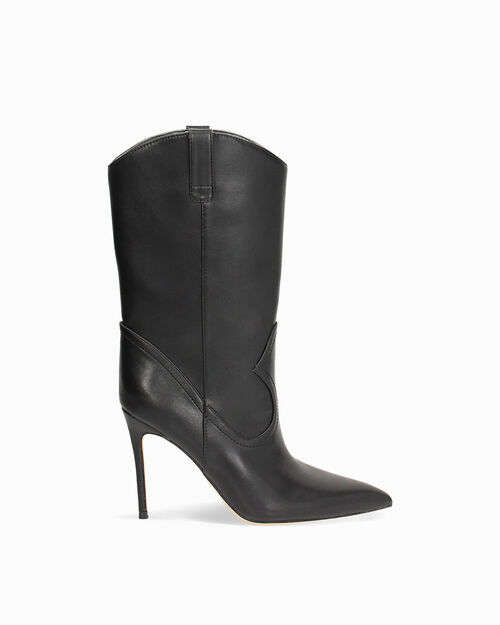 Tronchetti neri con tacco 10 cm, BLACK