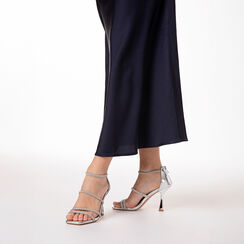 Sandales argent&eacute;es avec talon de 9,5 cm, Primadonna, 274912910LPARGE035, 002 preview