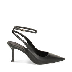 Décolleté slingback nere, tacco 8 cm, Primadonna, 232136302EPNERO036, 001a