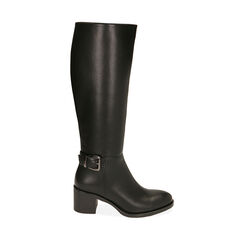 Bottes noires, talon carré 6 cm , 203069010EPNERO036, 001a