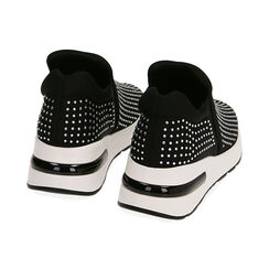 Slip-on en lycra noir/blanc avec strass, Primadonna, 202816502LYNEBI036, 003 preview