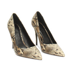 Escarpin beige effet python avec talon de 10 cm, Primadonna, 262130616PTBEIG035, 003 preview