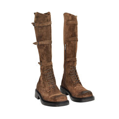 CALZATURA ANFIBIO CAMOSCIO MORO, Primadonna, 241015002CMMORO035, 002 preview