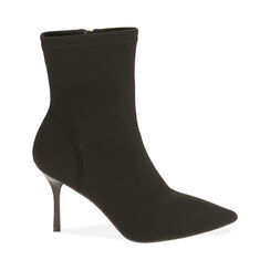 Ankle boots neri in lycra, tacco 8,5 cm , Primadonna, 202162809LYNERO037, 001 preview