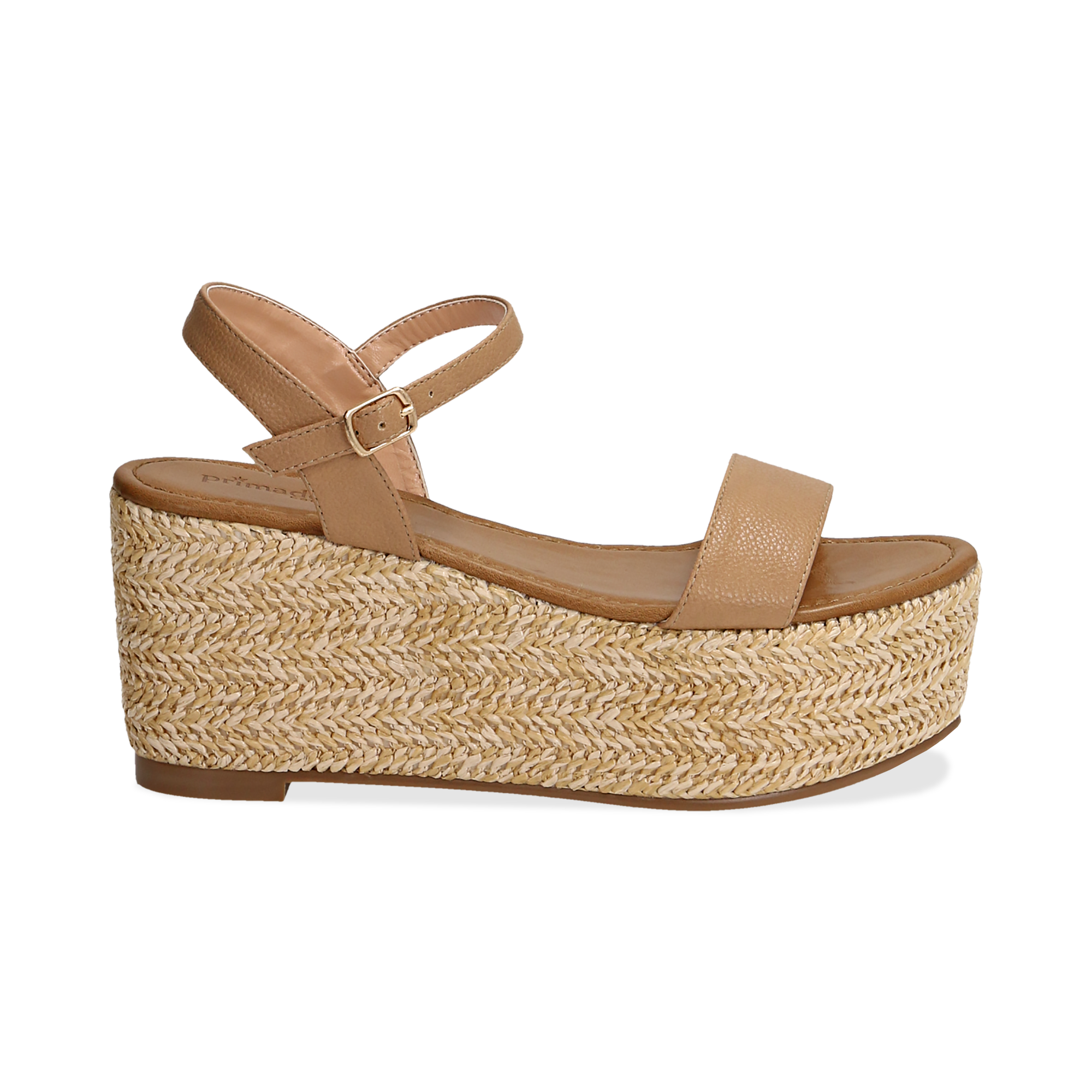 Sandali platform cuoio, zeppa in corda 8 cm donna | Primadonna Collection