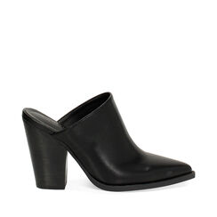 Sabot donna neri, tacco largo 9,5 cm, Scarpe, 253086318EPNERO035, 001a