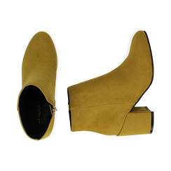 Ankle boots gialli in microfibra, tacco 7,5 cm , Stivaletti, 142762715MFGIAL, 003 preview