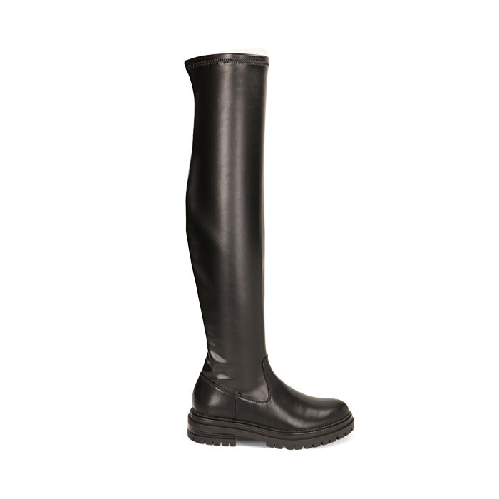 Stivali donna a coscia flat neri Primadonna Collection