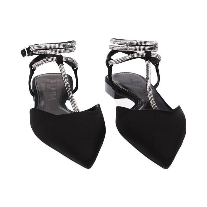 Ballerine slingback donna nere in raso Primadonna Collection