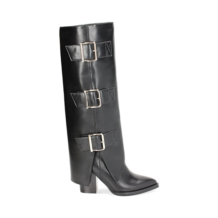 Stivale texano nero con fibbie, Primadonna, 243098817EPNERO035