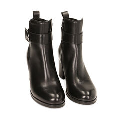 WOMEN SHOES DEMI-BOOT LEATHER NERO, Primadonna, 22L920061PENERO036, 002a