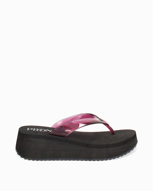 Sandali mare fucsia tacco 5 cm, FUCHSIA