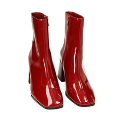 Stivaletti rossi in vernice, tacco 7 cm, Primadonna, 224982206VEROSS036, 002a