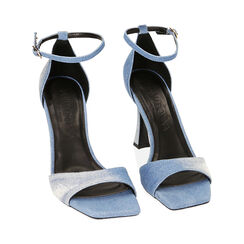 Sandali jeans in tessuto, tacco 9,5 cm, Primadonna, 212127725TSJEAN036, 002 preview