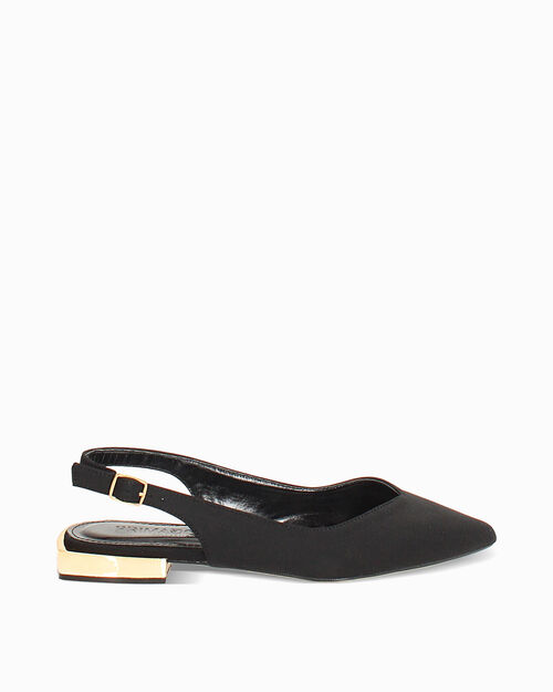 Ballerine slingback nere eleganti, BLACK
