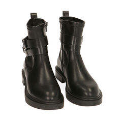 Ankle boots neri con cinghie, Primadonna, 200638511EPNERO035, 002a