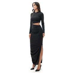 Vestido negro ajustado con mangas largas, Special Price, 24C924038TSNEROL, 001 preview