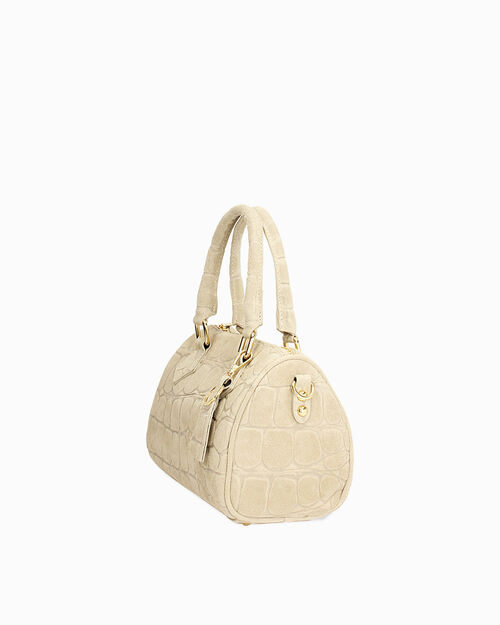 BAG HANDBAG SUEDE-COCONUT TAUP, TAUPE
