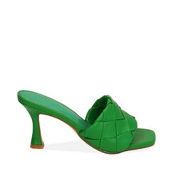 Mules verdi, tacco 8 cm , 192791813EPVERD035, 001a