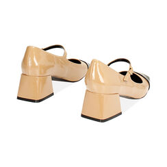Décolleté camel in naplak, tacco 5,5 cm, Primadonna, 244972101NPCAME037, 003 preview