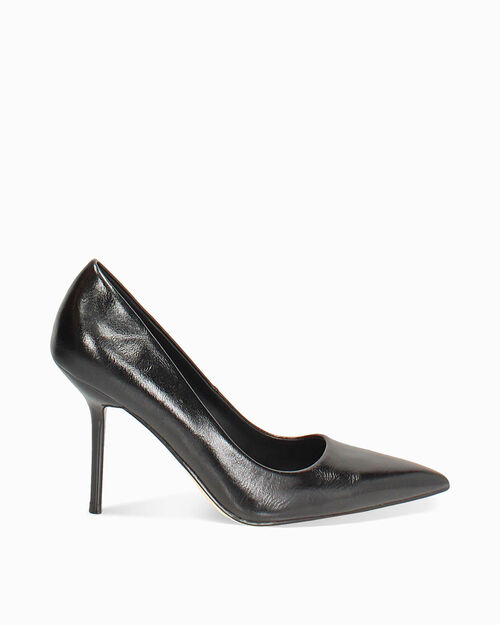 D&eacute;collet&eacute; nere lucide con tacco 9,5 cm, BLACK