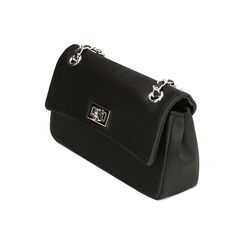 Borsa a tracolla in raso nero, Primadonna, 215124675RSNEROUNI, 002 preview