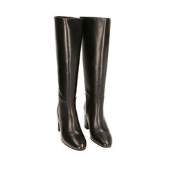 Bottes noires en cuir, talon 7,5 cm , Primadonna, 20A540701PENERO036, 002a