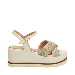 Zeppe beige con tacco 6,6 cm, Primadonna, 272163701ERBEIG035, 001a