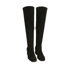 Stivali overknee neri in camoscio, tacco 6 cm , Primadonna, 20L690006CMNERO036, 002a