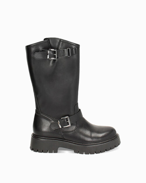 WOMEN SHOES BIKER SYNTHETIC NERO, 