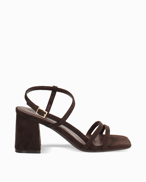 Sandali testa di moro tacco 6 cm, DK BROWN
