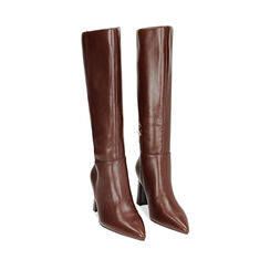 Stivale marrone, tacco 9 cm, Primadonna, 242150202EPMARR035, 002a