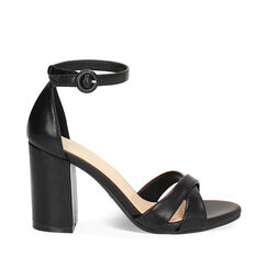 Sandalia de tacón ancha negra para mujer, Primadonna, 252783454EPNERO035, 001a