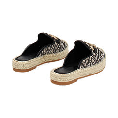 Sabot donna nero-panna in raffia, Primadonna, 254930502RFNEPA035, 004 preview