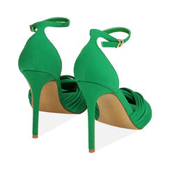 Sandales en lycra vert, talon 10,5 cm , Primadonna, 192131028LYVERD036, 003 preview