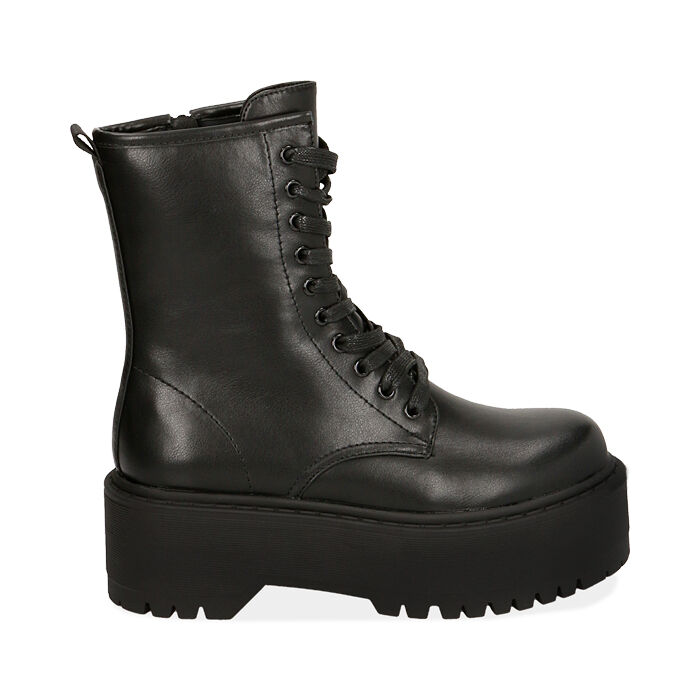 Anfibi da donna neri, platform 5,5 cm | Primadonna Collection