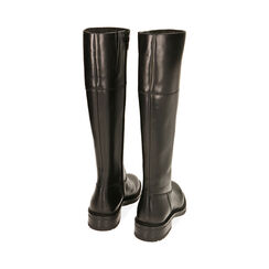 Stivali flat neri in pelle, tacco 3,5 cm , Primadonna, 20N406605PENERO036, 003 preview