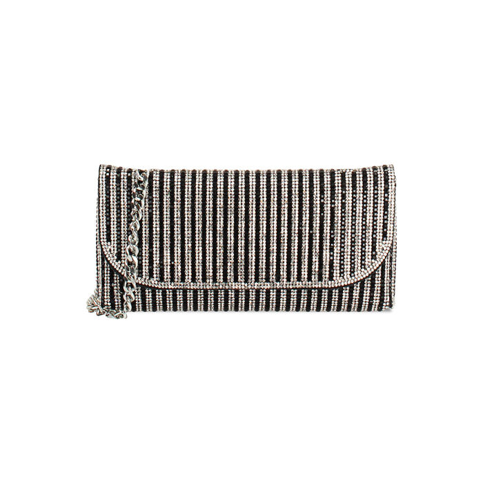 Portatelefono negro-plateado grande elegante, Primadonna, 25U900982ETNEARUNI