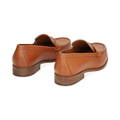 Mocassini cognac in pelle, Primadonna, 23N501282PECOGN035, 003 preview